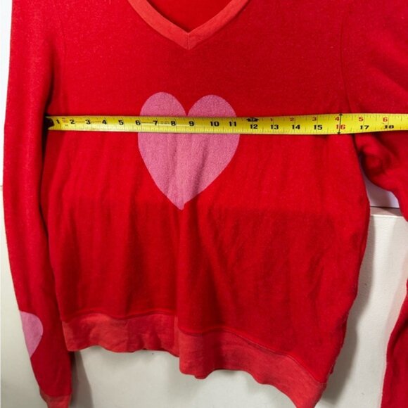 Wildfox Hearts Long Sleeve Pullover Top Sweatshirt Soft Sweater Stretch V Beck S - Picture 11 of 12